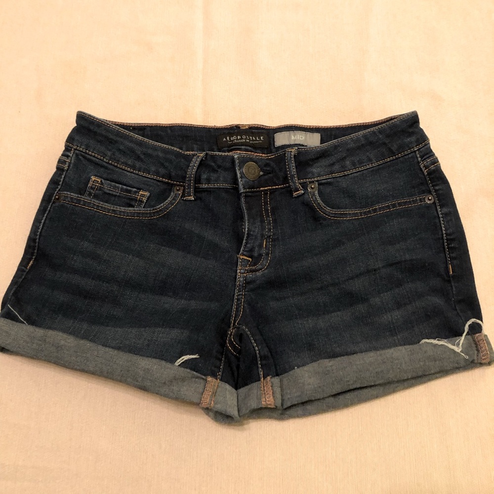 Aeropostale.Stretchy high-rise denim micro midi.